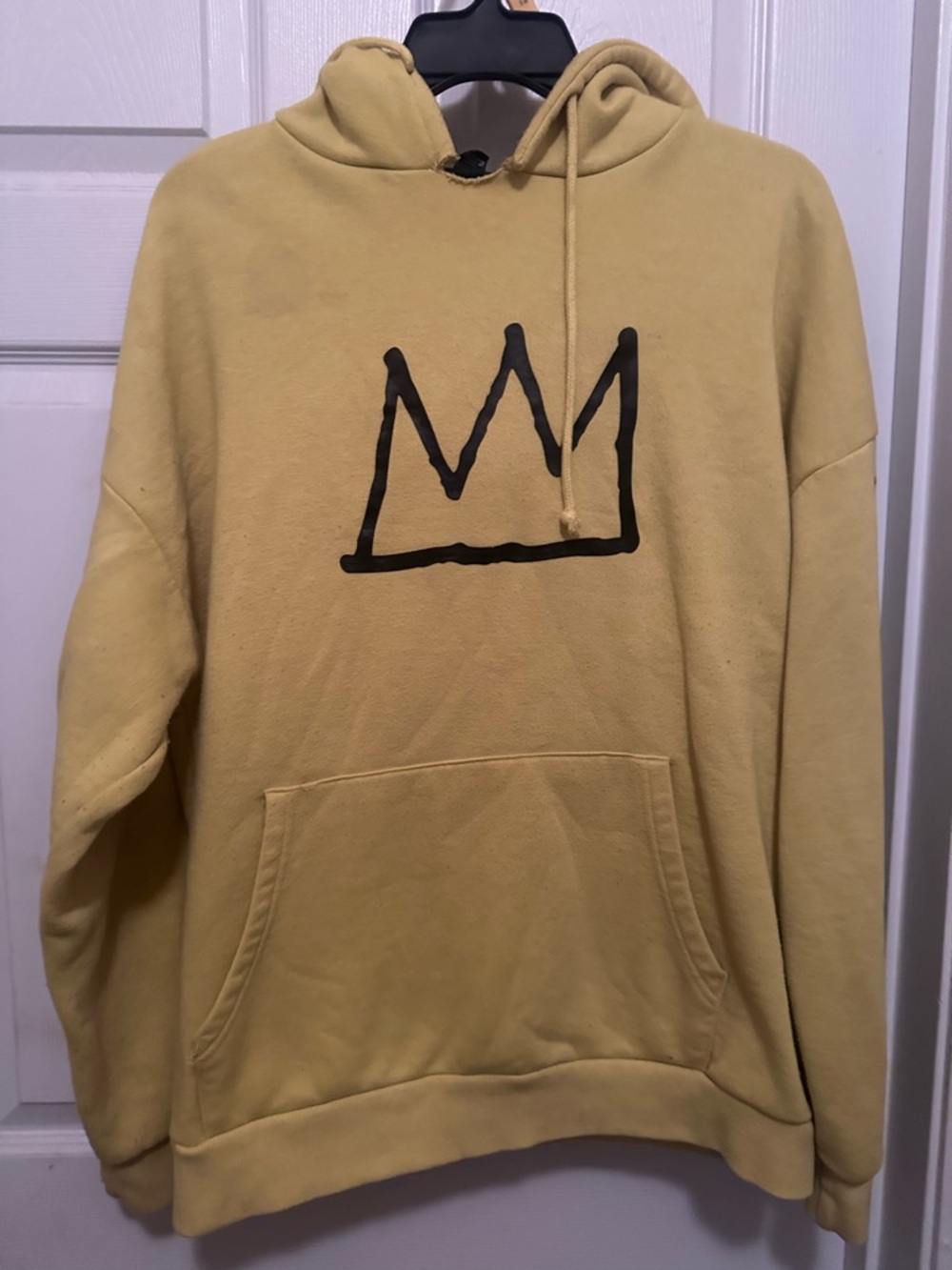 Jean Michel Basquiat Oversized Hoodie with Black Crown Graphic